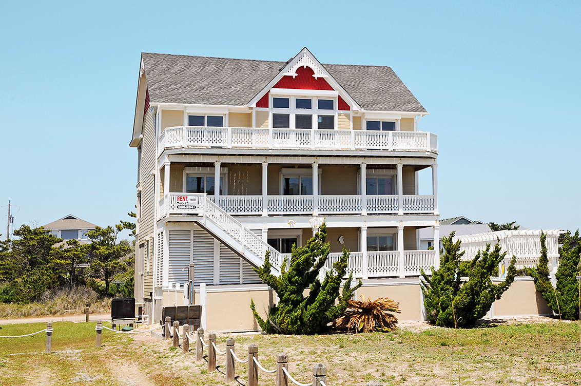 The colorful facade of one of our Hatteras Summer Rentals