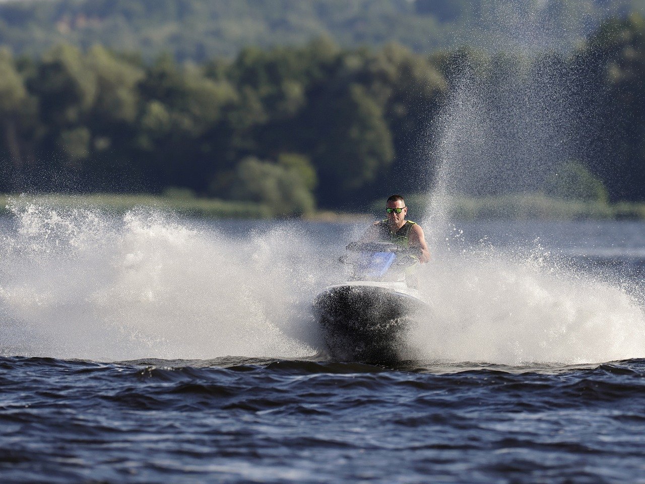 A man jet skiing in Hatteras Island